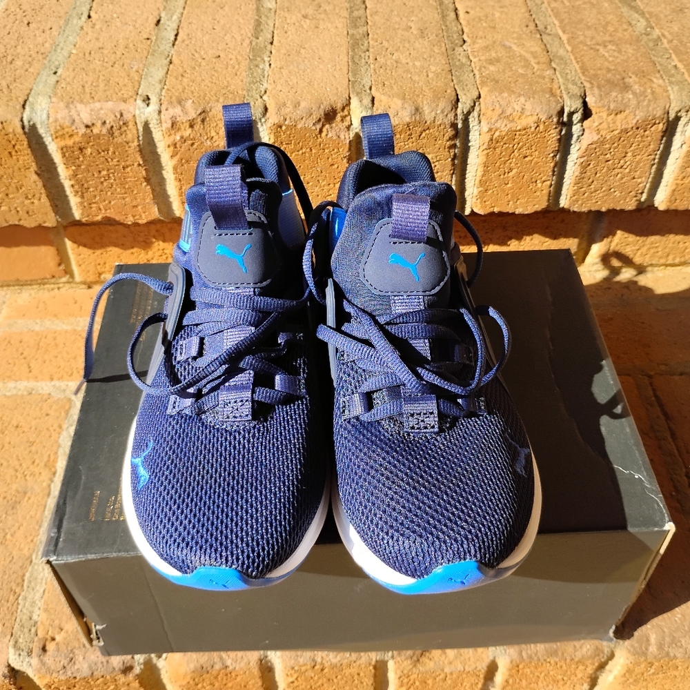 Puma Enzo 2 Weave Boys' Shoes Navy Blue And Blue Size 5